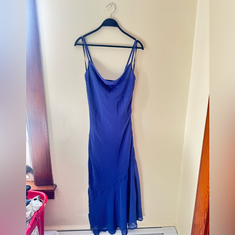Elegant Blue Slip Dress